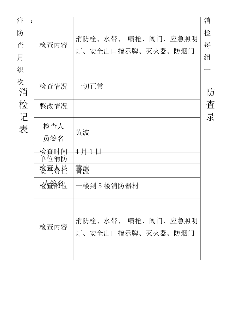 消防每月检查记录表_第3页