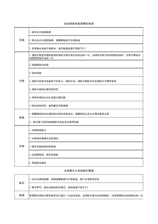 消防综合能力消防设施系统周期性检查