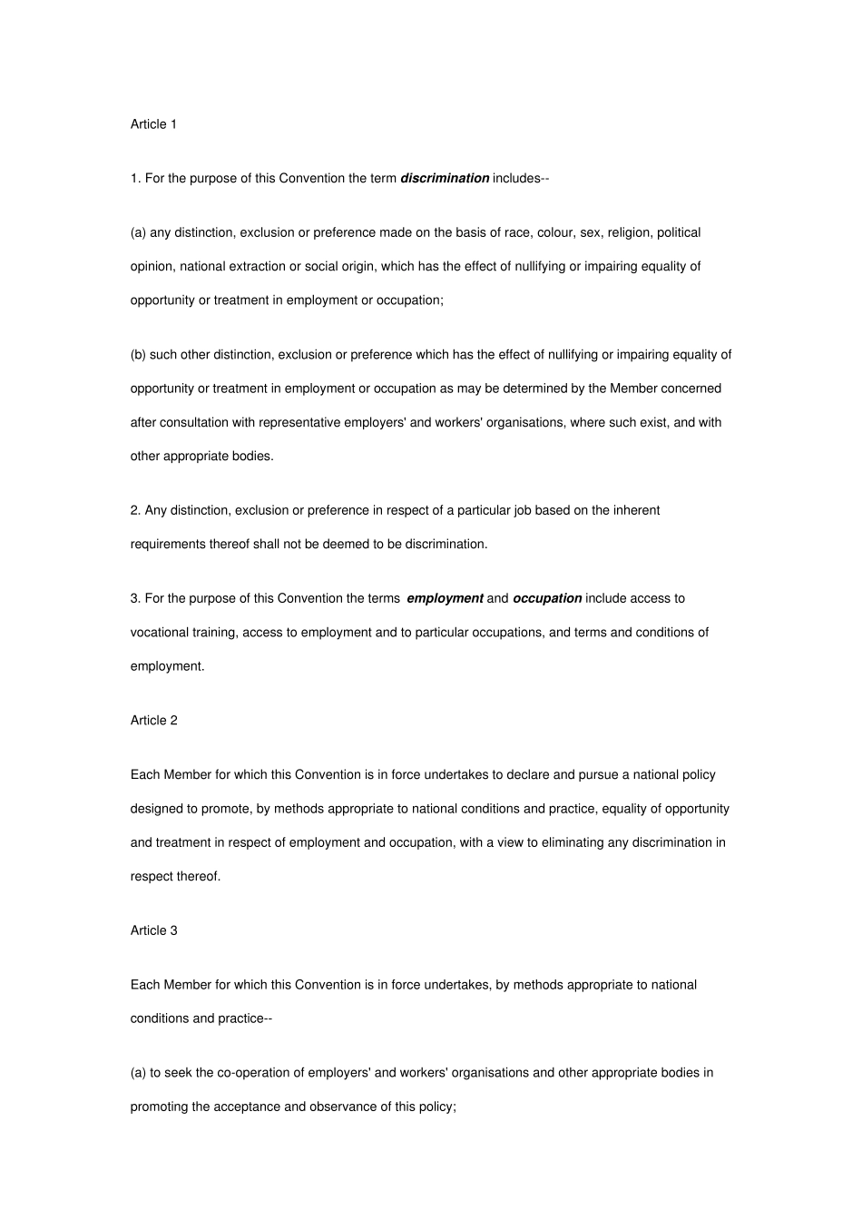 消除就业和职业歧视公约(中英文)_第2页