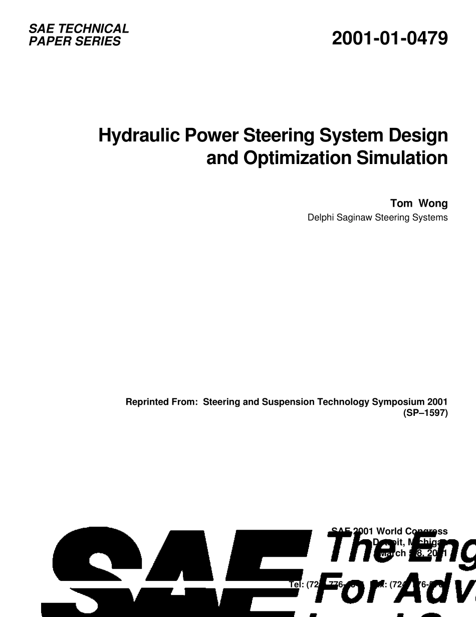 液压助力转向系统的设计(全英文)_第1页