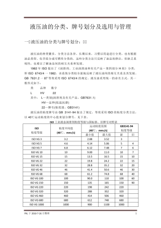 液压油知识总结