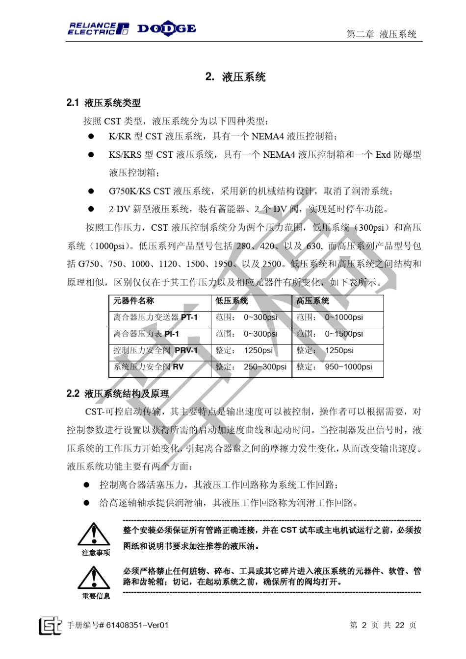 液压系统说明书_第2页