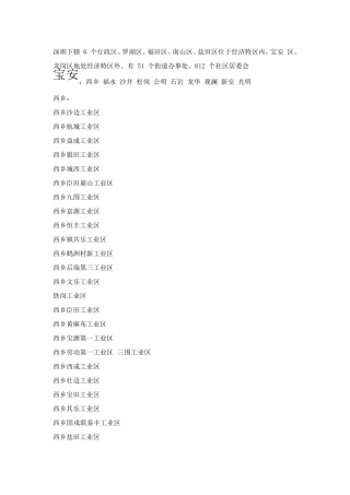 深圳市工业区大全