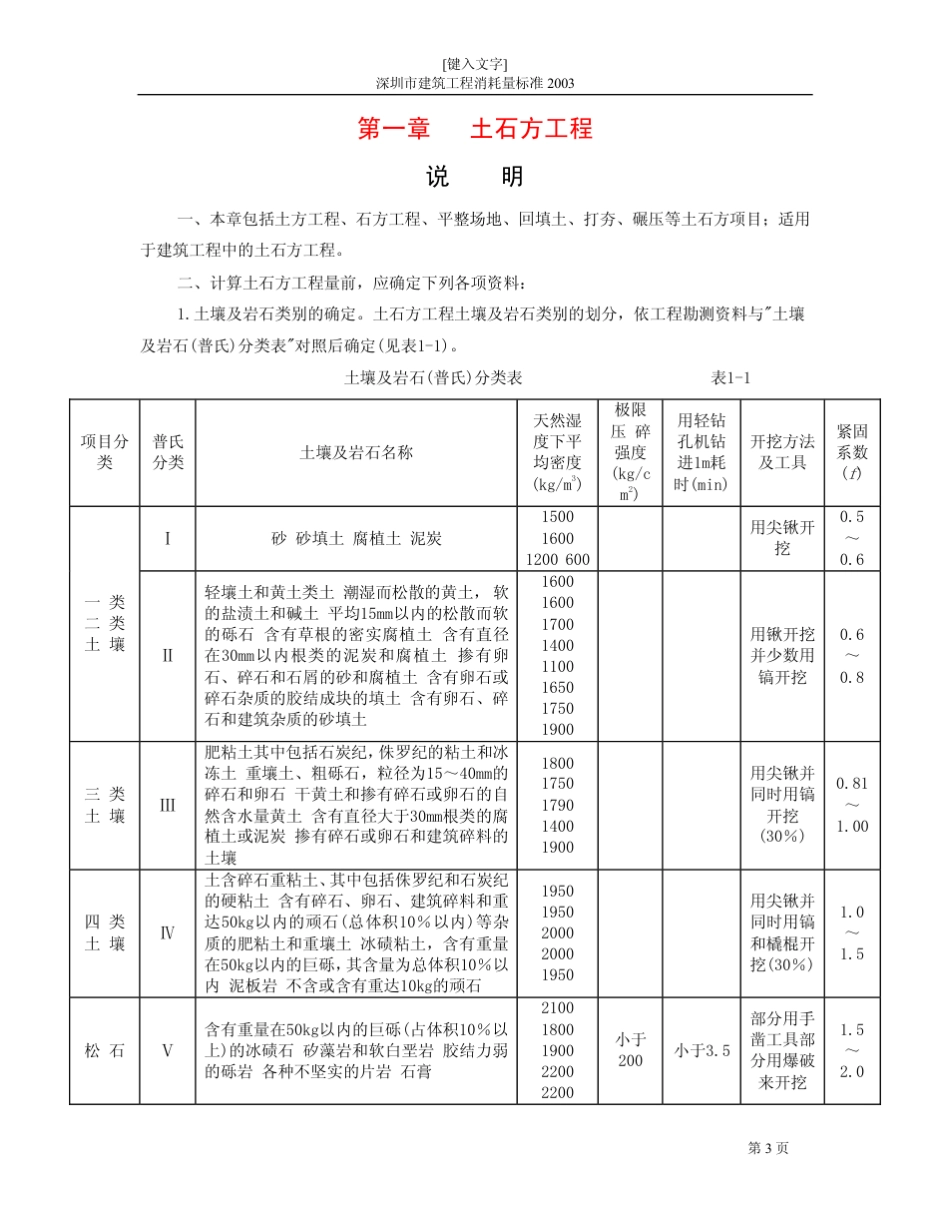 深圳市建筑工程消耗量标准(2003)定额规则_第3页