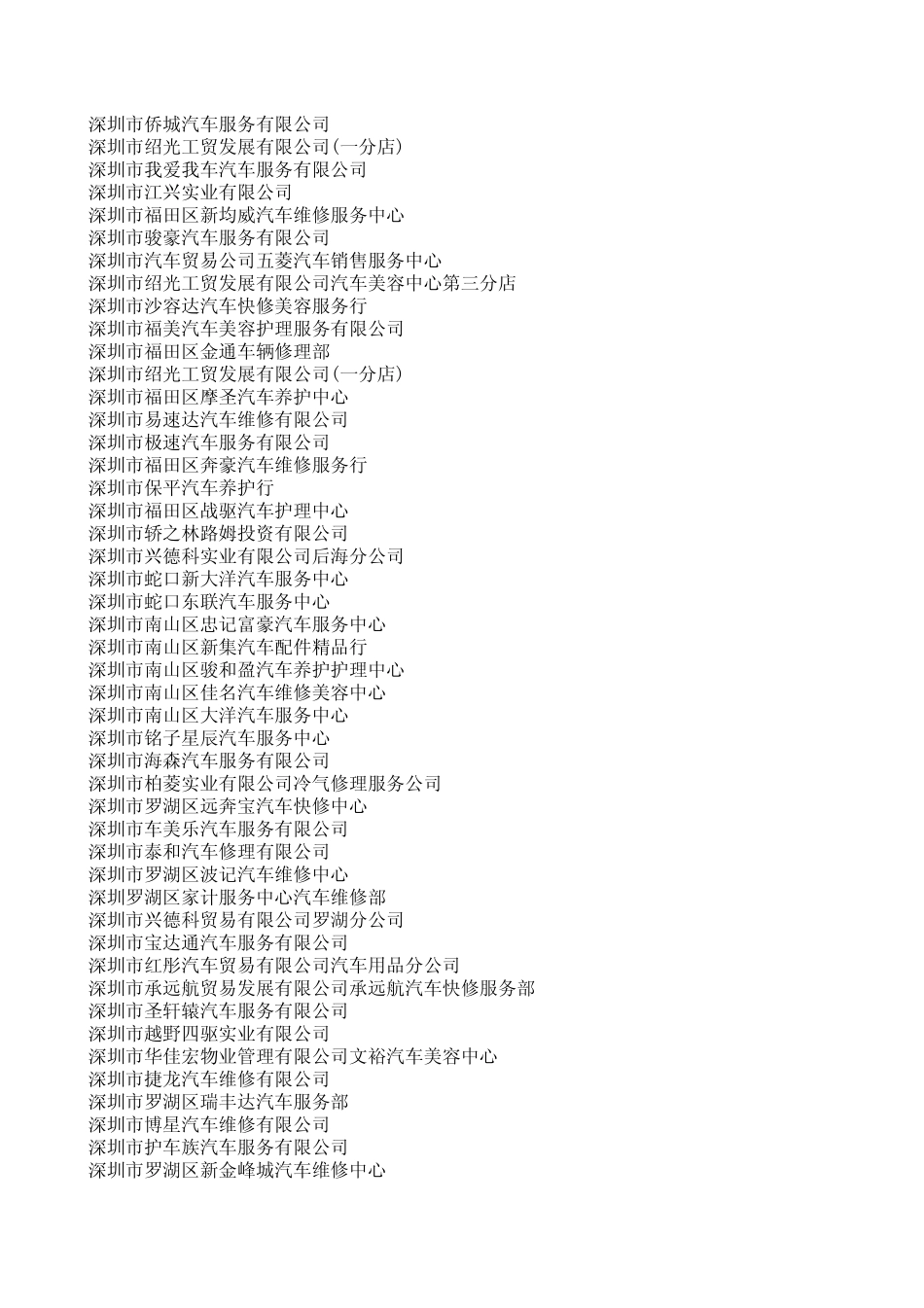 深圳汽车修理厂大全(2089家)_第3页