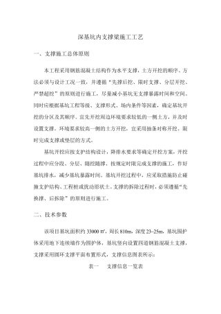 深基坑内支撑梁施工工艺