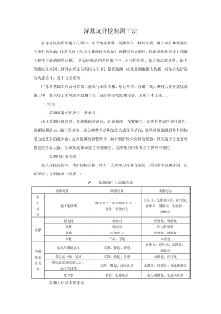 深基坑开挖监测工法