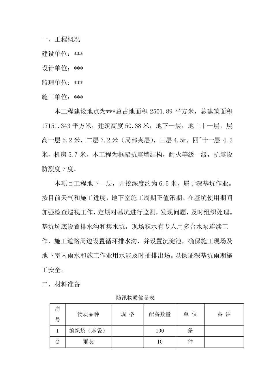 深基坑防汛应急预案方案_第3页