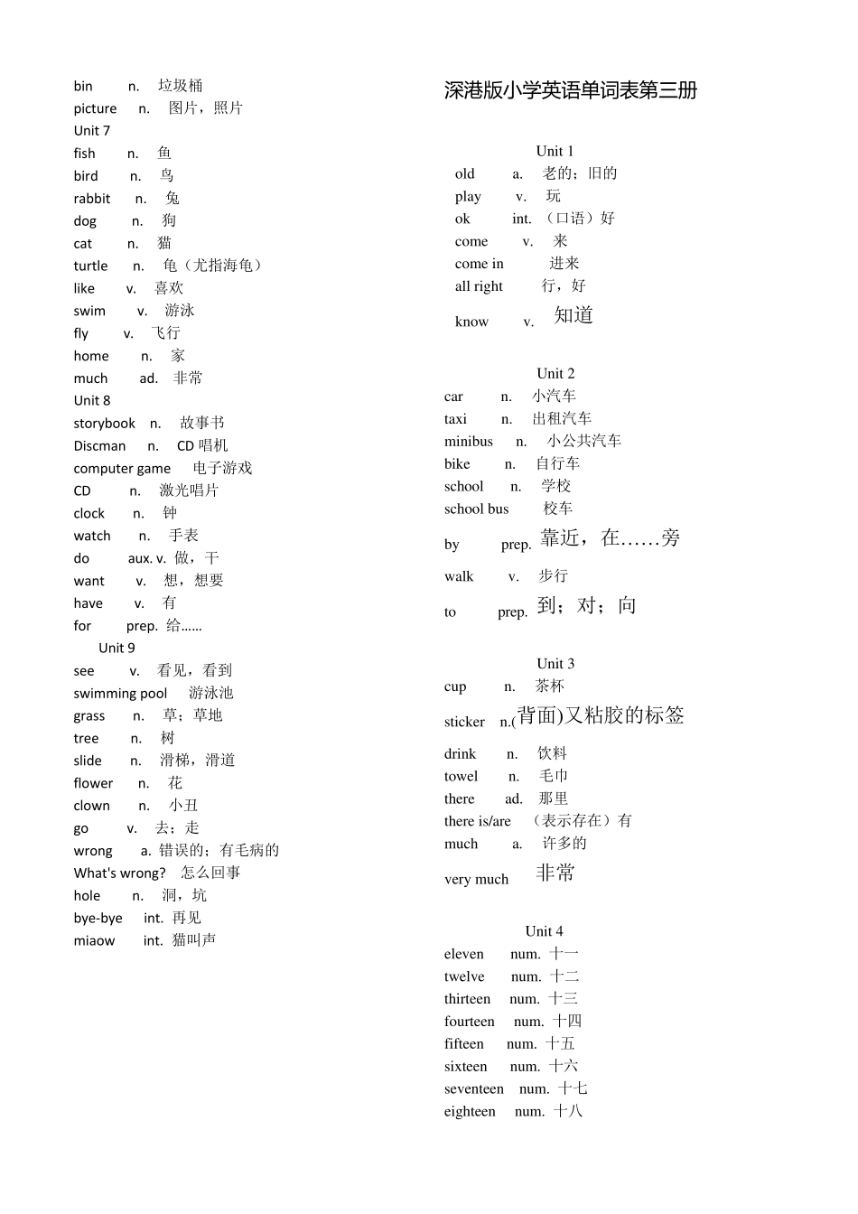 深港版小学英语112册单词汇总_第3页