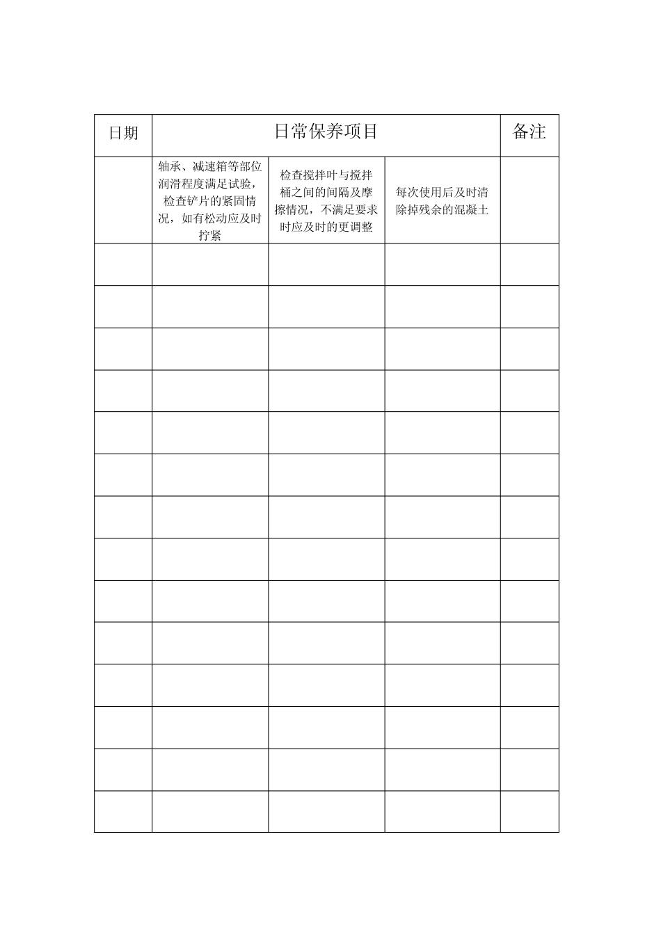 混凝土搅拌机维修保养记录_第3页