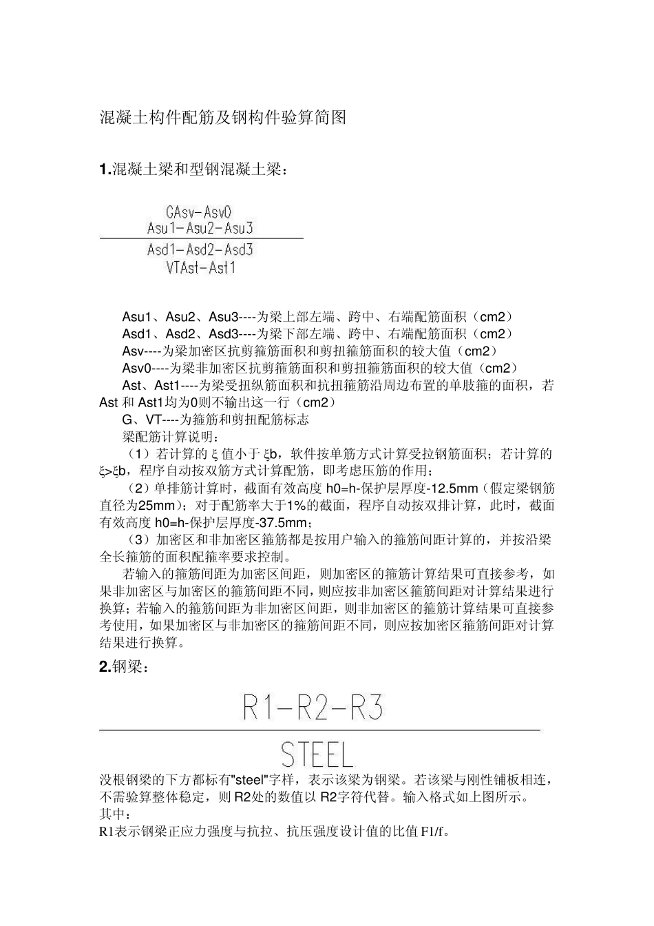 混凝土构件配筋及钢构件验算简图_第1页