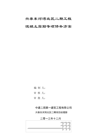 混凝土结构露筋专项修补方案