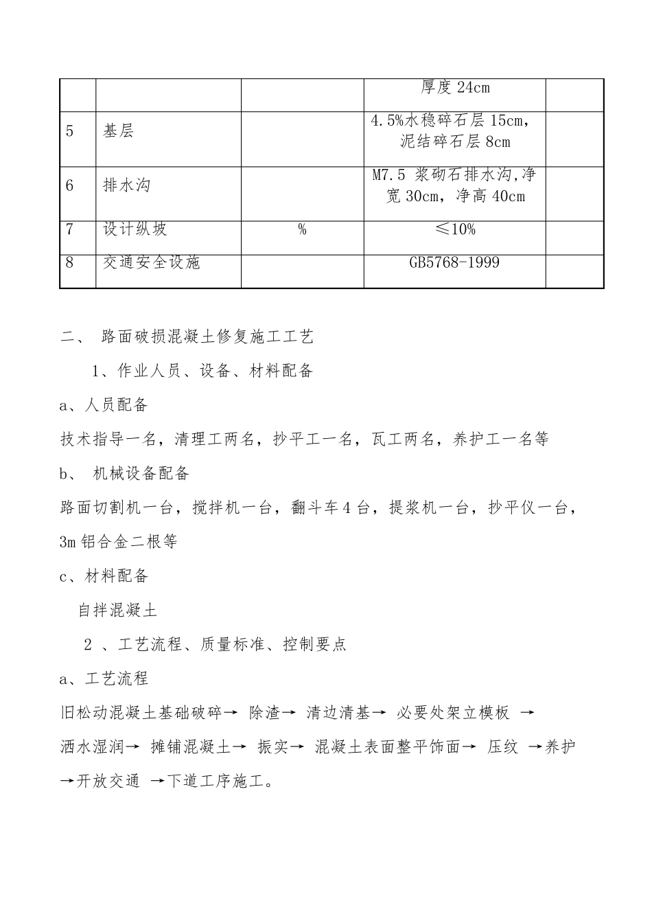 混凝土路面修补施工方案_第2页