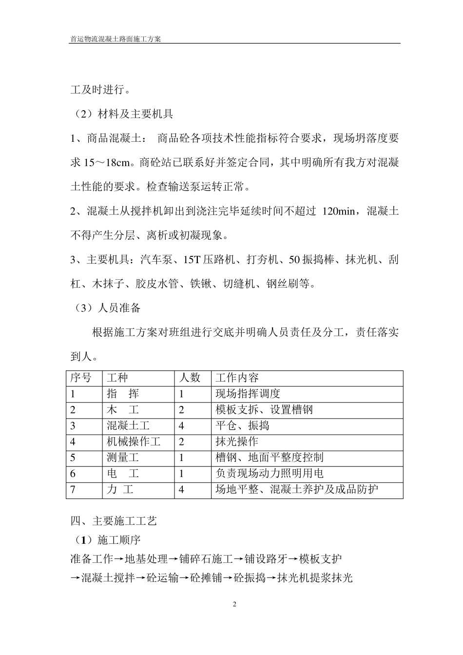 混凝土路面施工方案_第2页