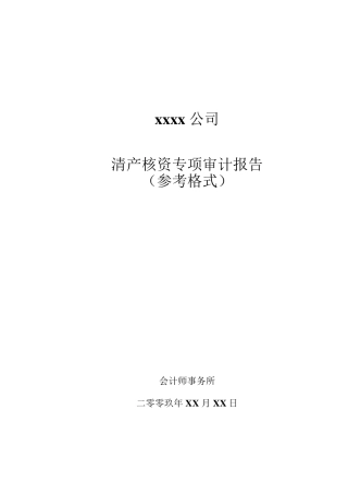 清产核资审计报告样板