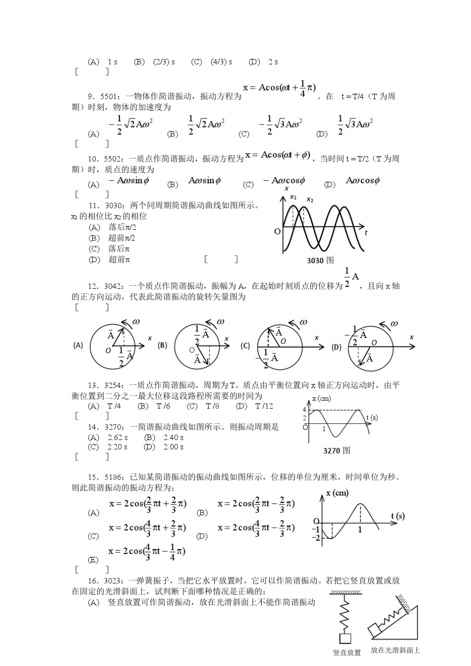 清华大学《大学物理》题库及答案__04_机械振动_第2页