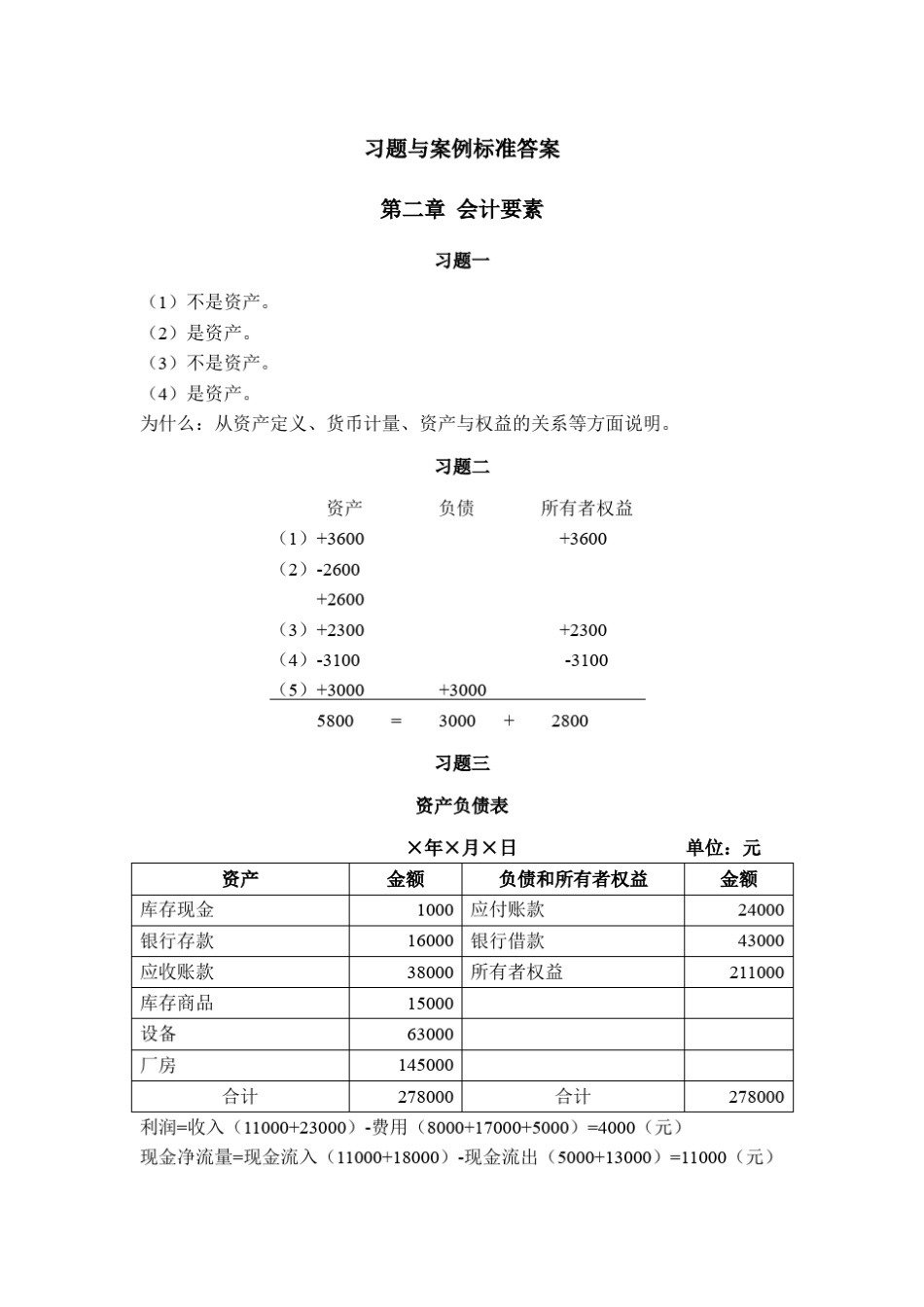 清华大学出版社《会计学基础》车幼梅版答案合集_第1页
