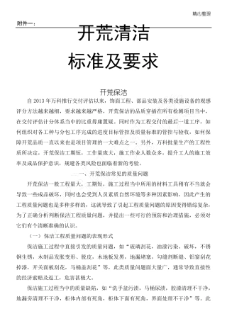 清洁开荒标准及要求