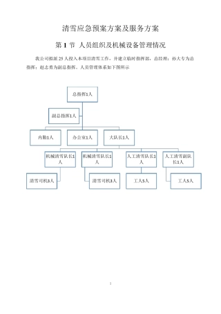 清雪应急预案方案及服务方案