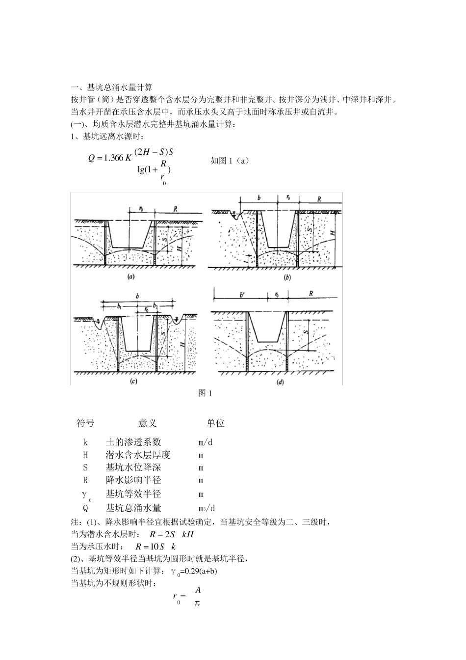 渗透系数+基坑总涌水量计算公式汇总_第2页