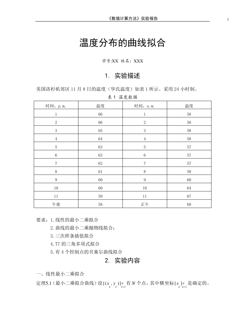 温度分布的曲线拟合_第1页