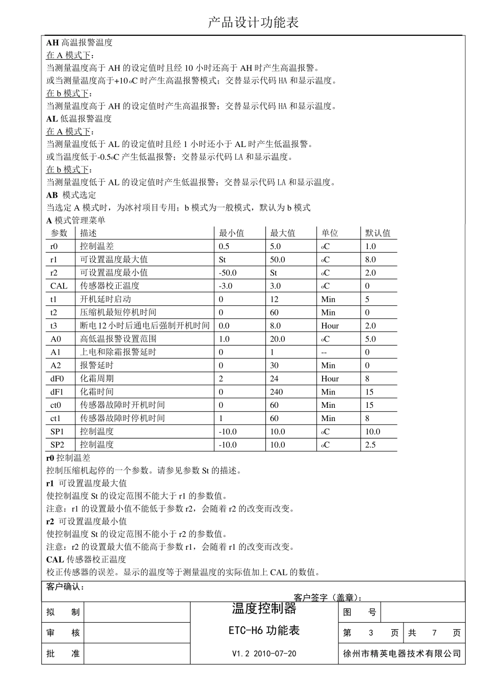 温度控制器ETCH6功能表V1.2_100720_第3页