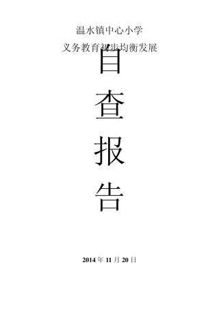 温水镇义务教育均衡发展自查报告