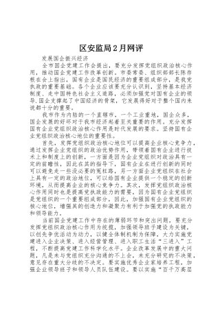 区安监局2月网评