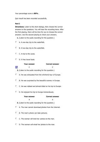 第四册新视野英语视听说quiz7