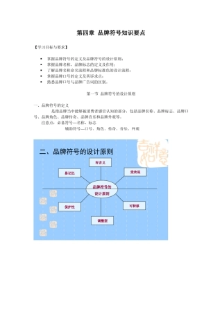 第四章品牌符号知识要点