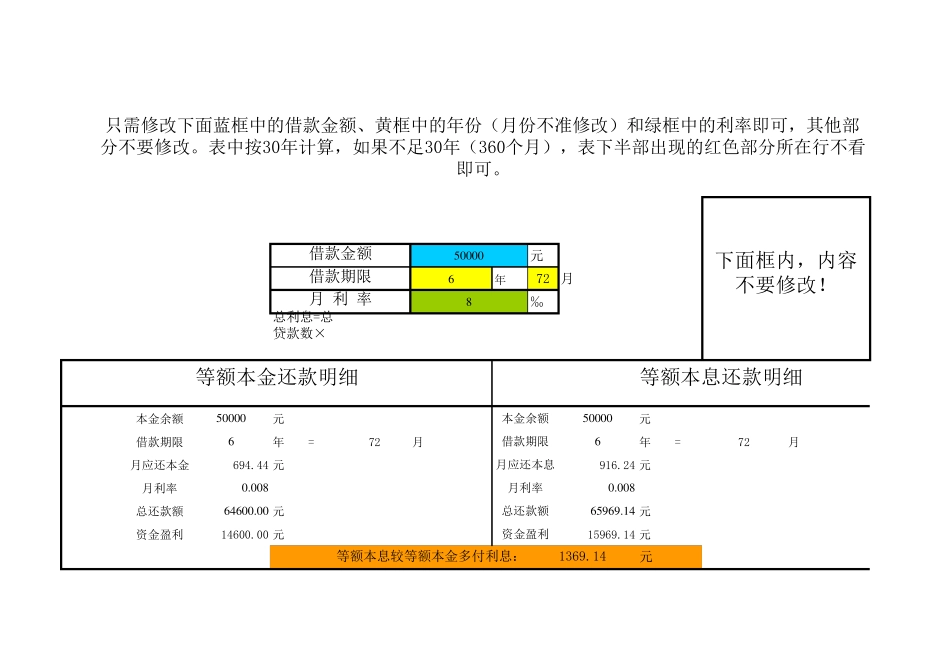 等额本金(息)计算表_第1页