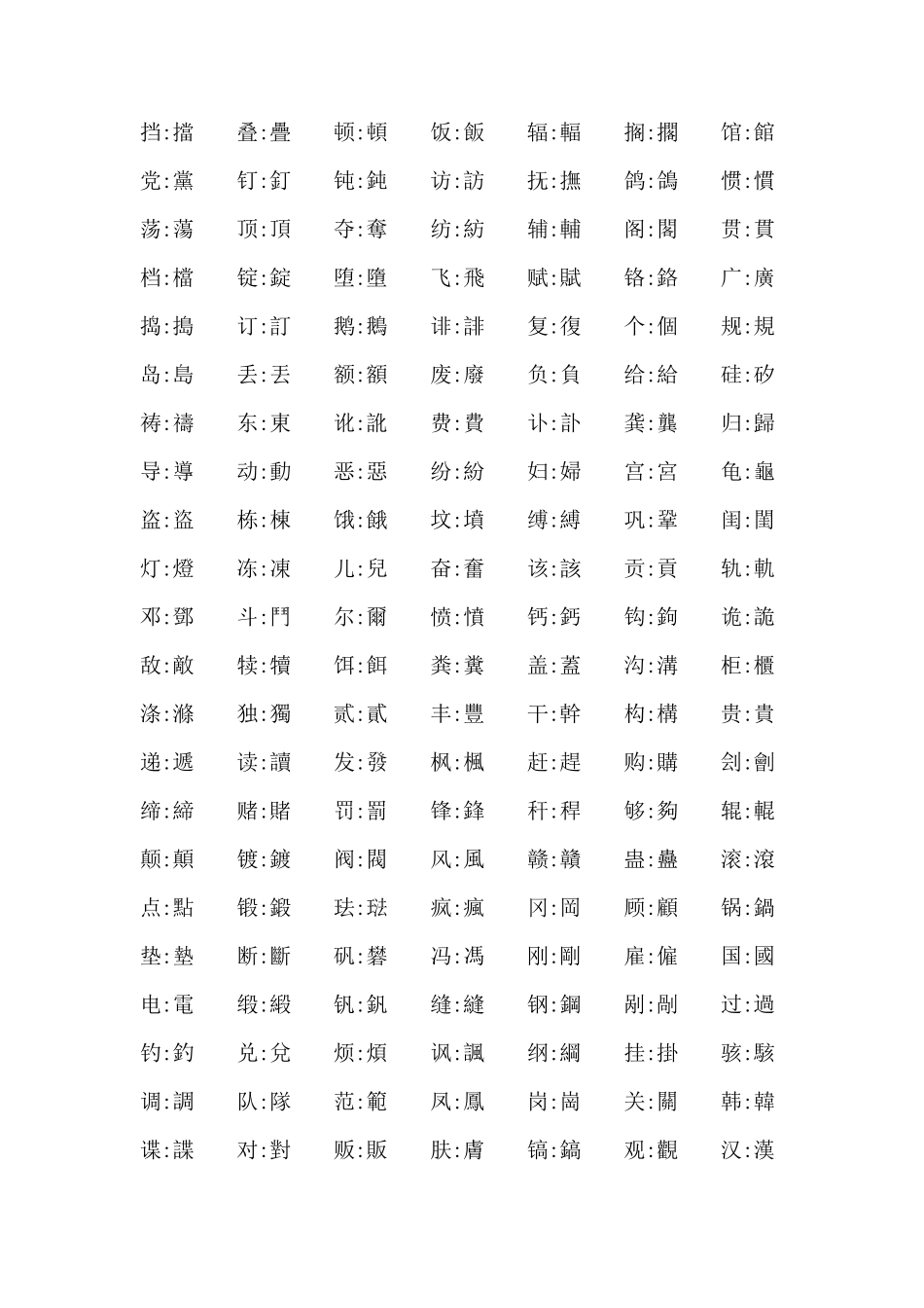 简体字繁体字对照表_第2页