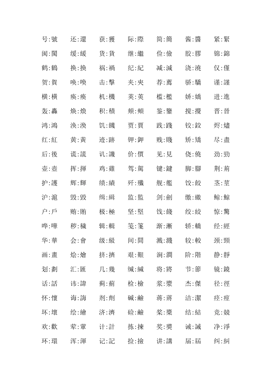 简体字繁体字对照表_第3页