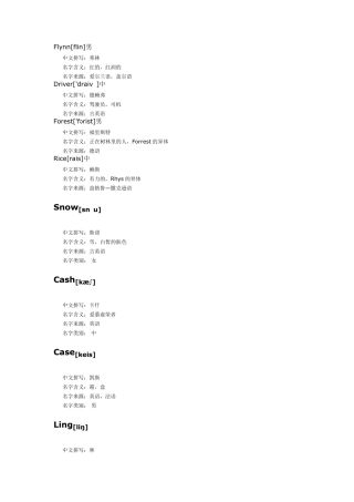 简单实用的英文名字