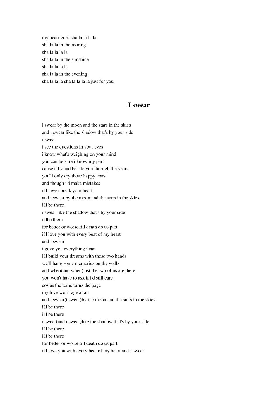 简单易学英文歌曲歌词_第3页