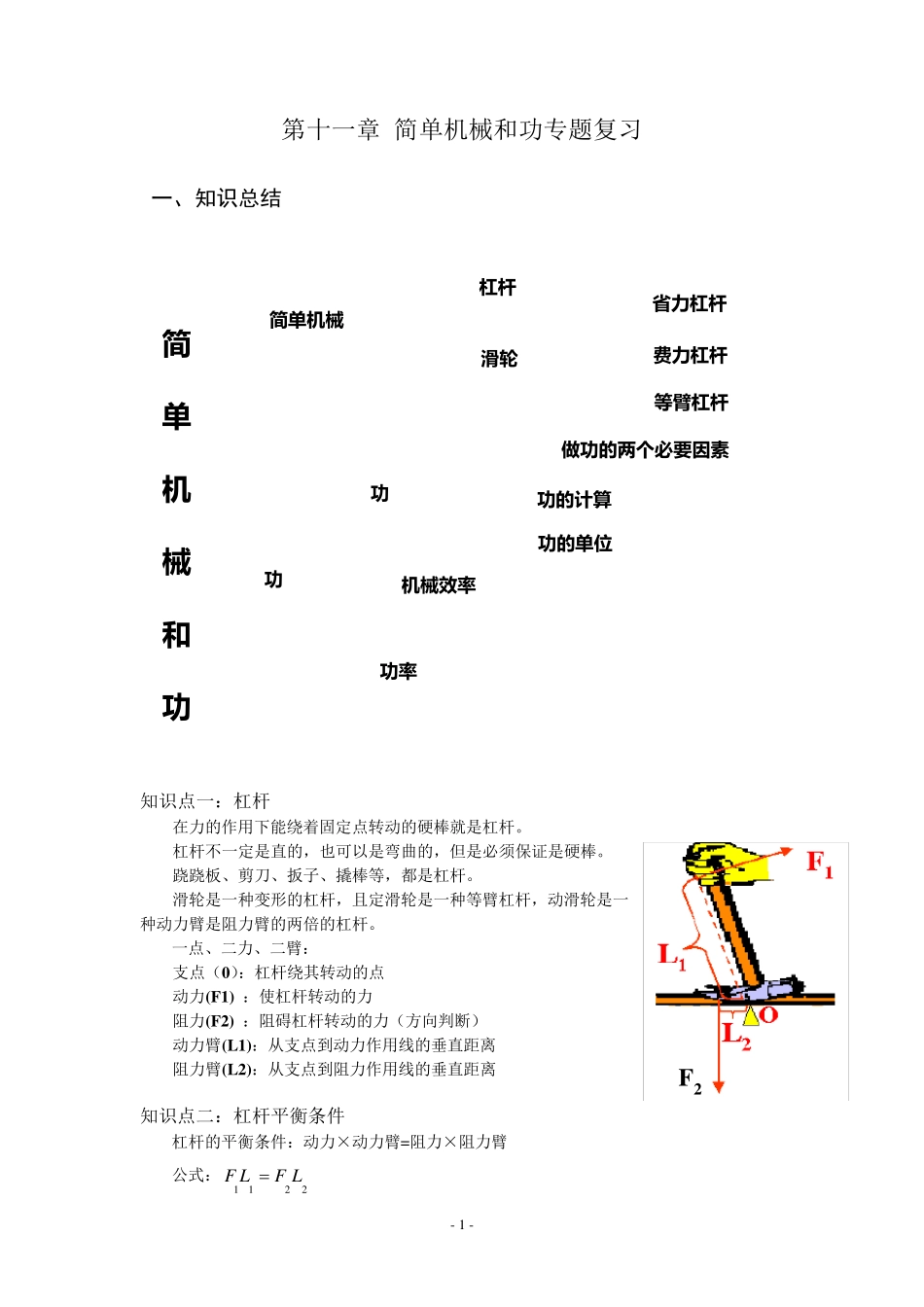 简单机械和功专题复习_第1页