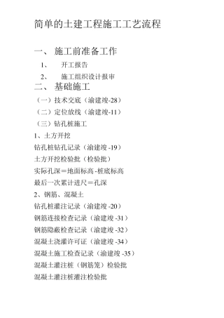 简单的土建工程施工工艺流程