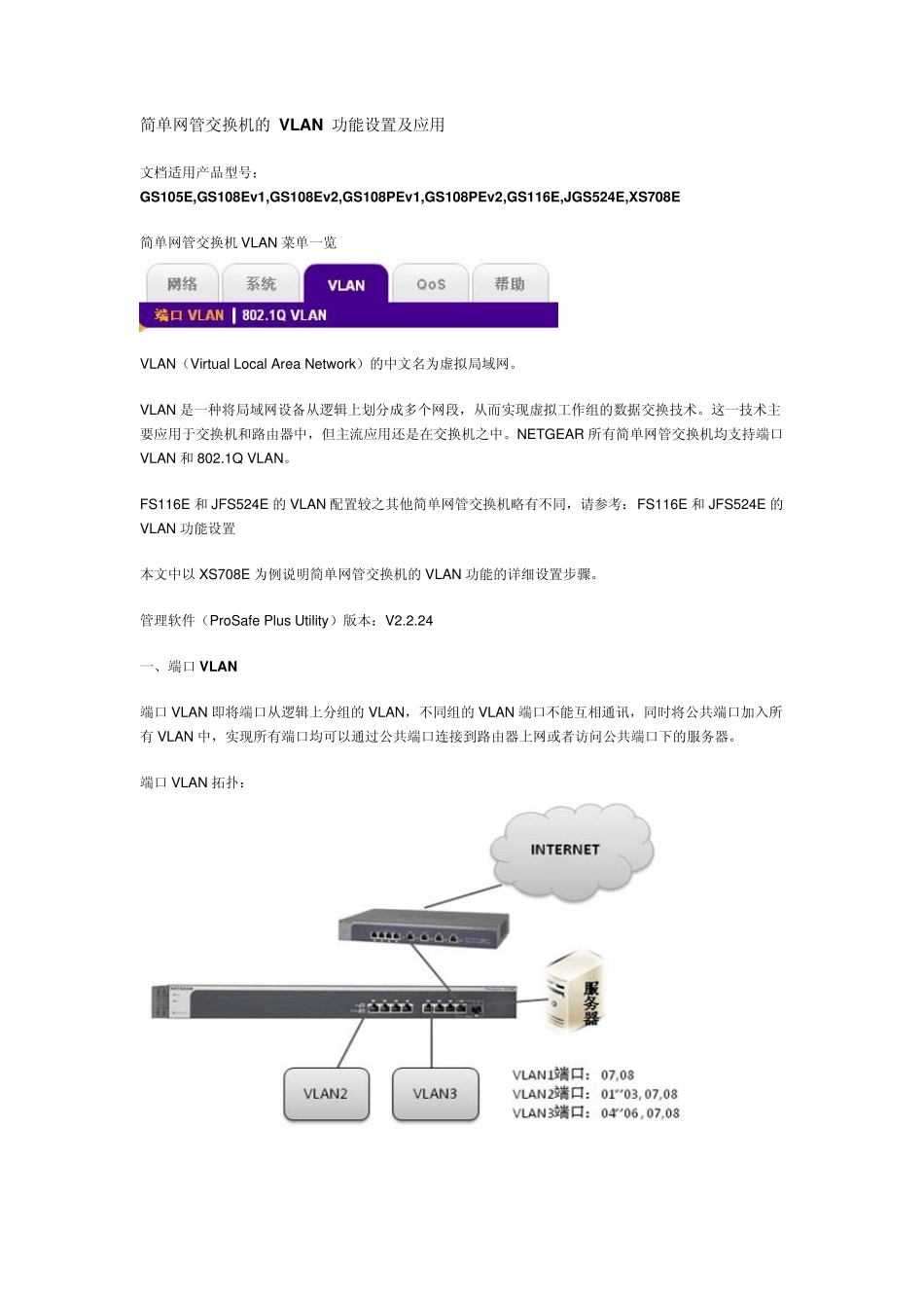 简单网管交换机的VLAN功能设置及应用_第1页