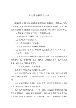 简支梁静载试验