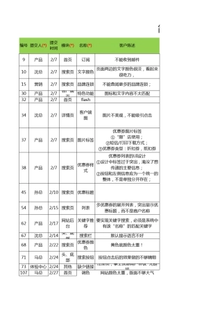 简易需求管理表