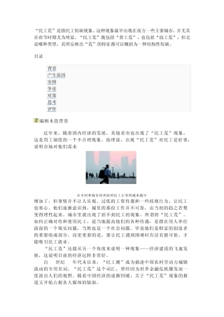 简略分析中国的民工荒现象