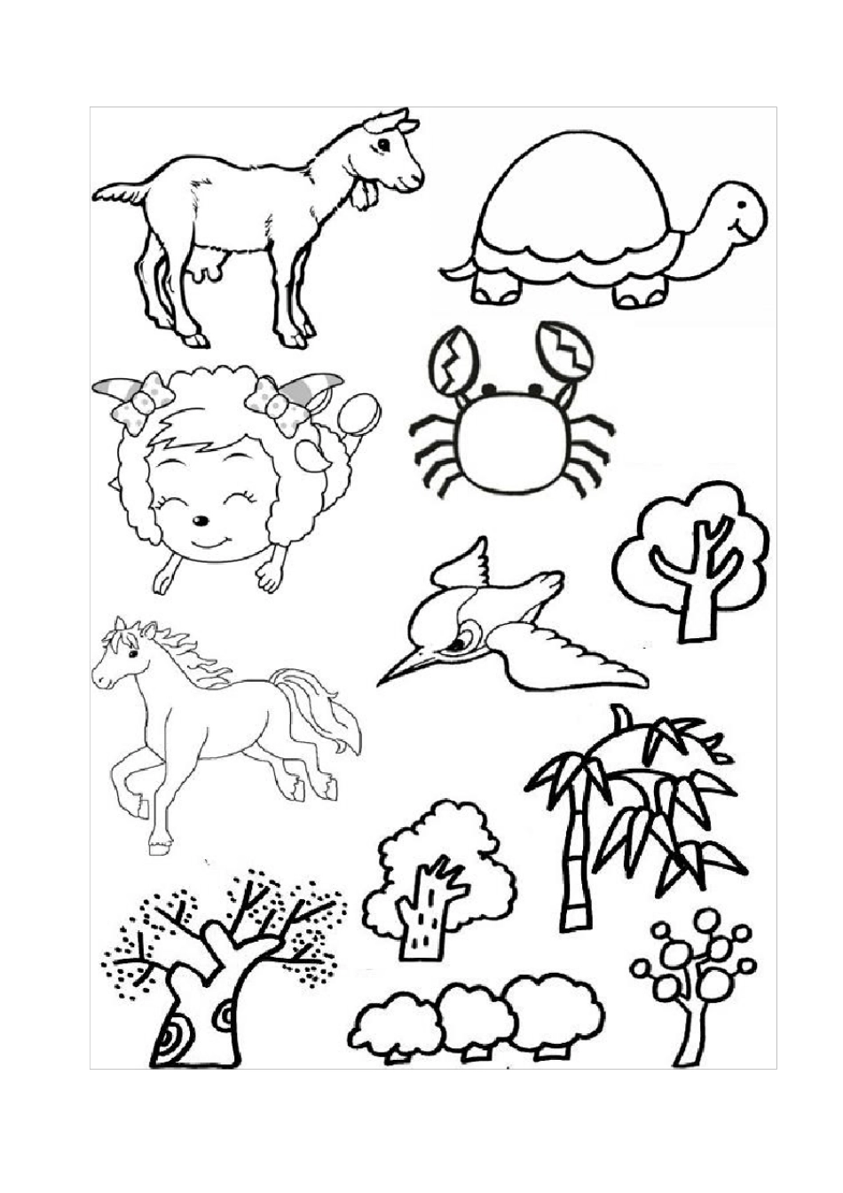 简笔画,可以A4纸打印出来,让孩子涂颜色_第1页