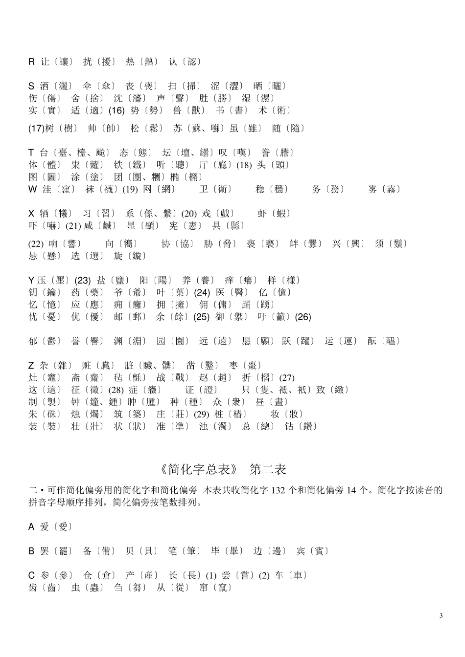 简繁体字对照表_第3页