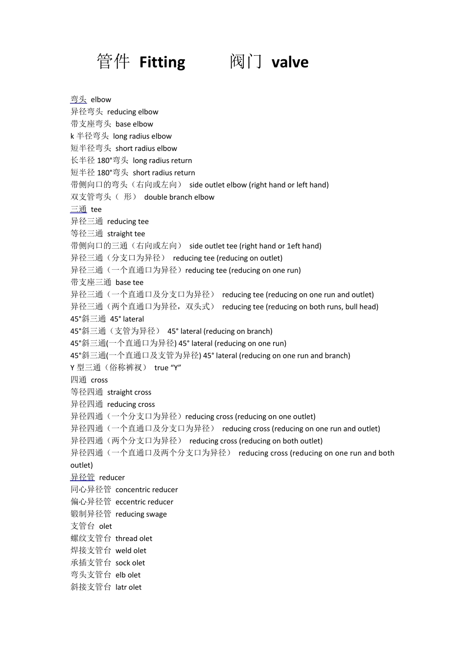 管件中英对照_第1页