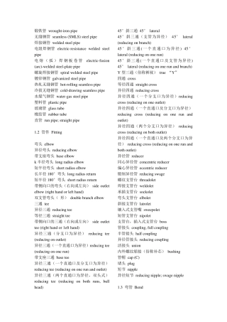 管件阀门英文对照