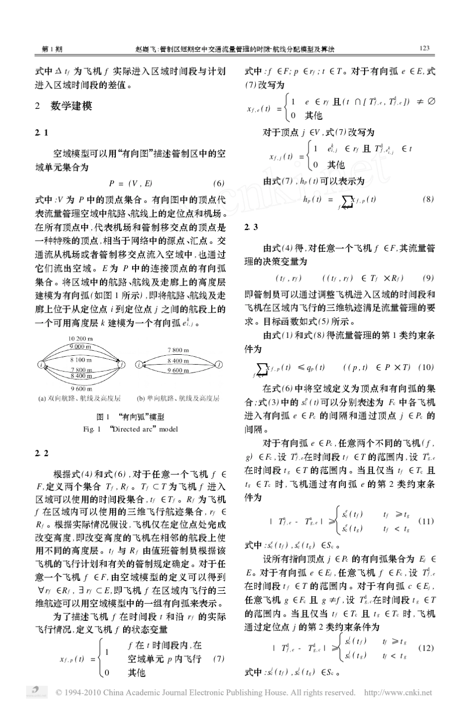 管制区短期空中交通流量管理的时隙_航线分配模型及算法_第3页