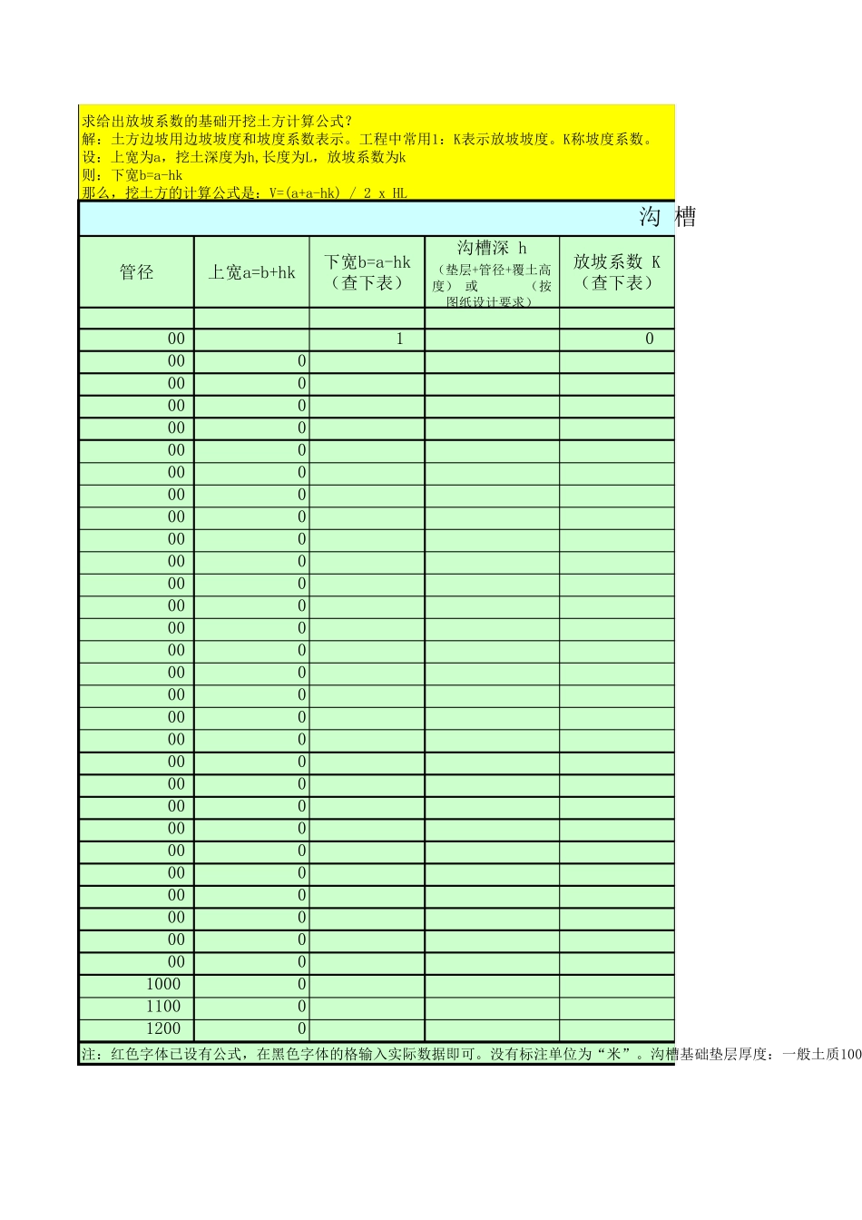 管沟挖槽土方计算公式_第1页