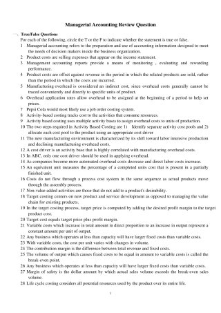 管理会计双语测试题