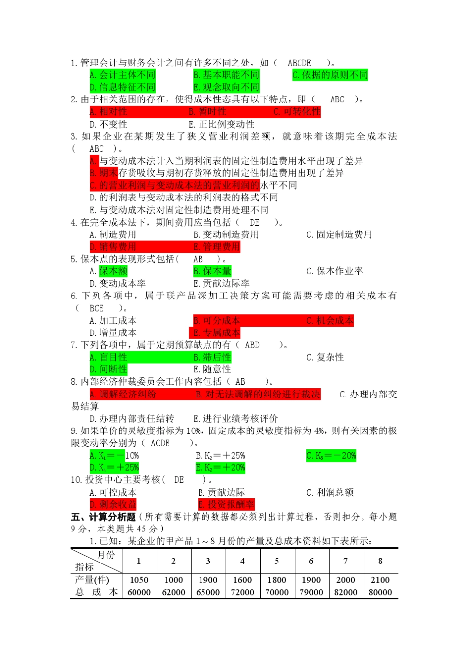 管理会计模拟试题2及答案_第2页