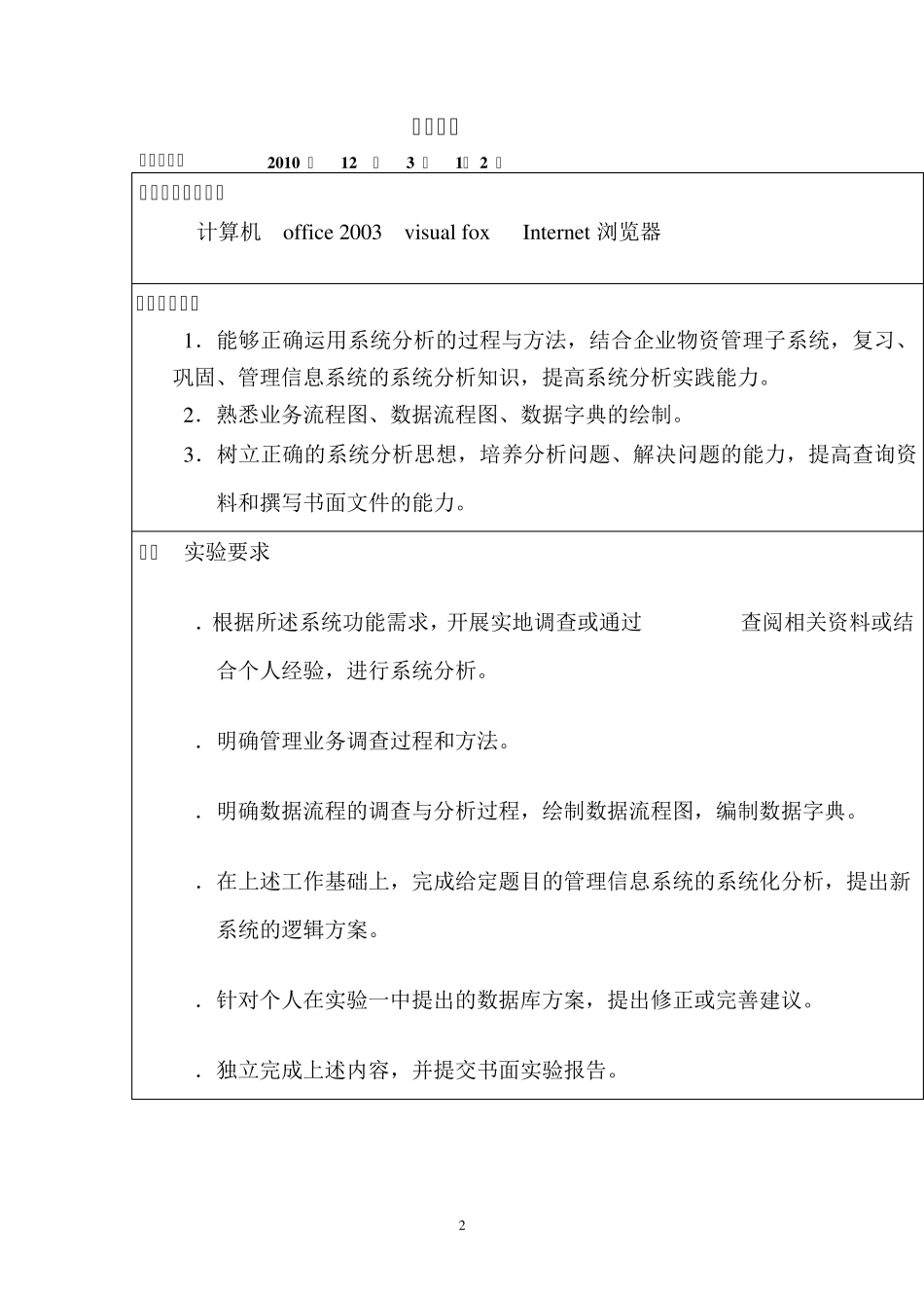 管理信息系统分析实验报告_第2页